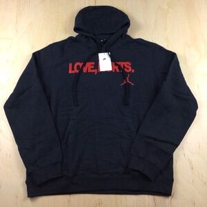 Nike Jordan “Love, Hurts.” Hoodie Men’s Small Black Red NWT